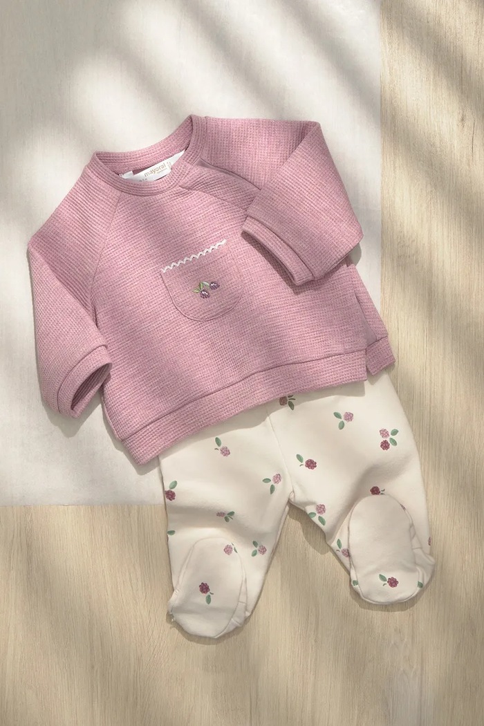 Mayoral Newborn комплект для немовлят бавовняний з еластаном рожевий 2514.2H.Newborn.9BY2
