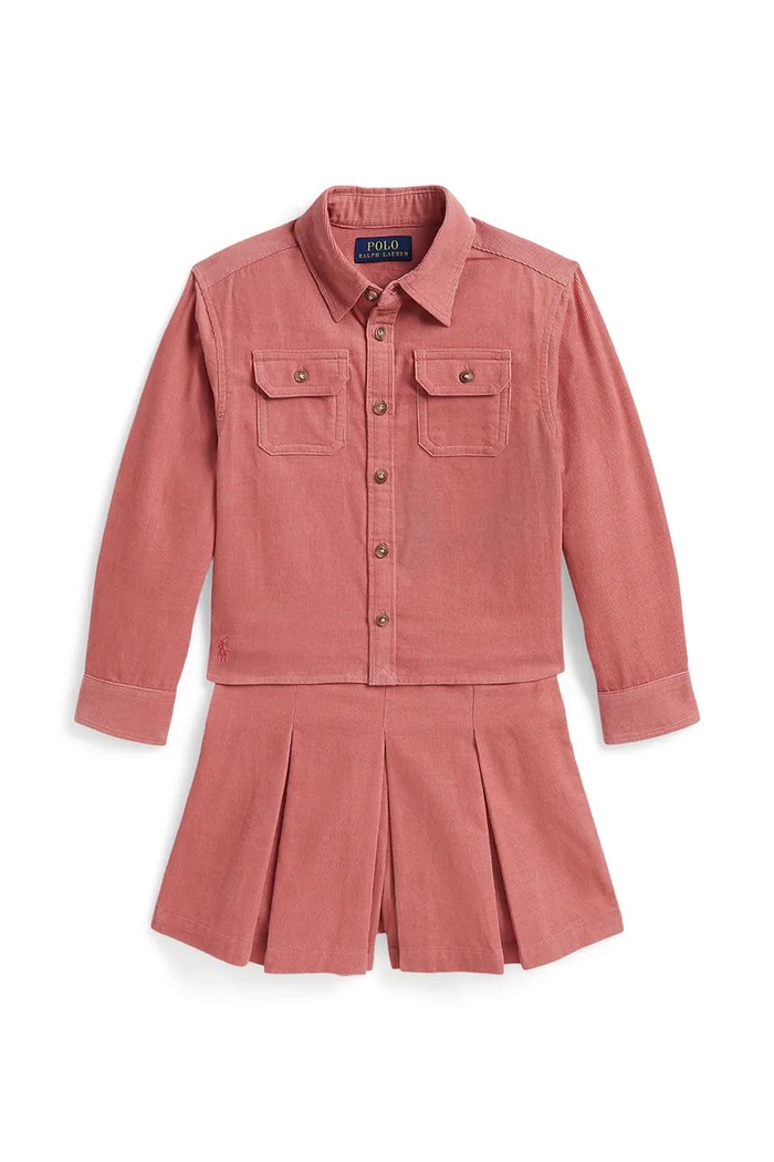 Polo Ralph Lauren set quotidiano per bambini in cotone rosa 312B26469002