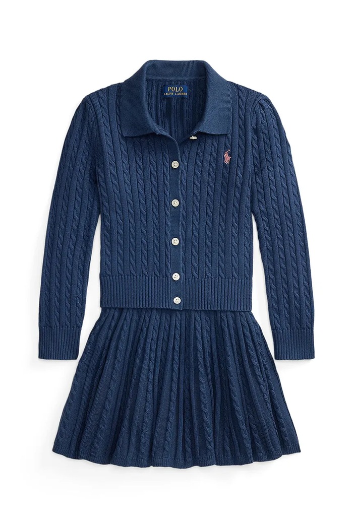 Polo Ralph Lauren Komplet codzienny dziecięcy bawełniany 312950779501 granatowy AW26