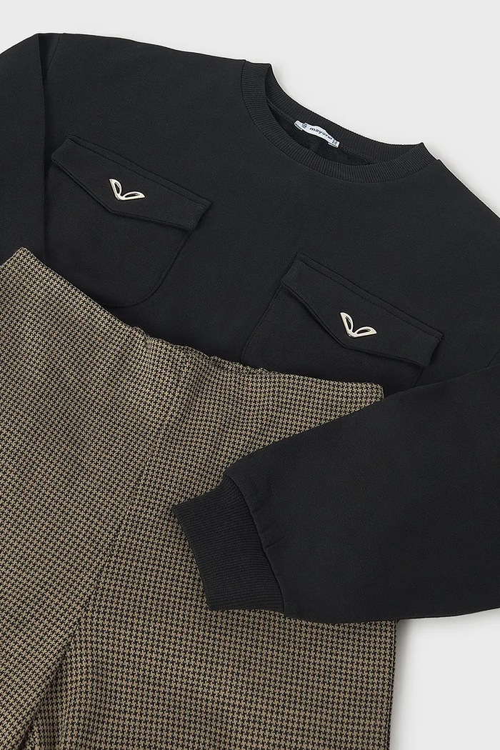 Djevojčice Mayoral komplet za djecu od pamuka s elastanom 7534.8E.Junior.9BY2 crna