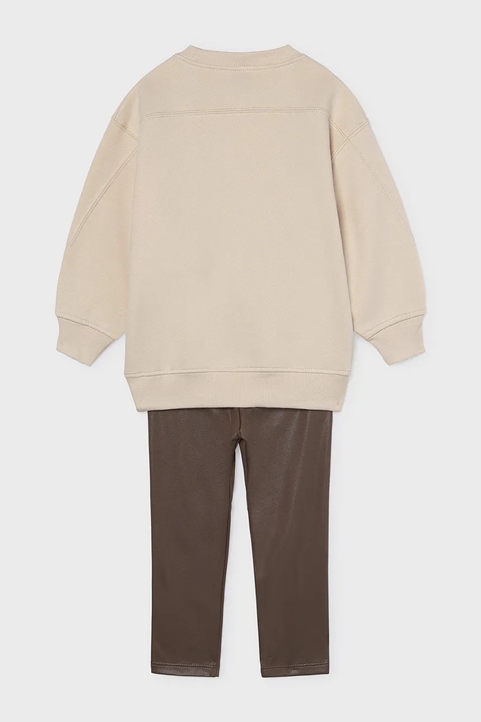 Mayoral трикотажний комплект дитячий з бавовною 4737.6G.Mini.9BY2 бежевий AW26