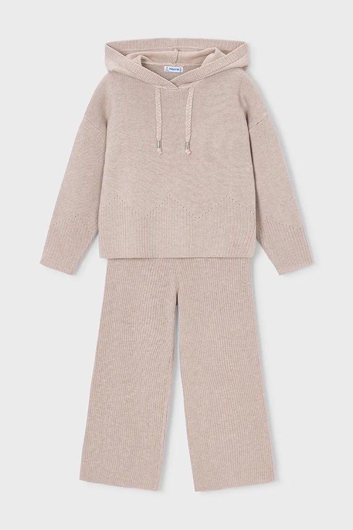 Mayoral Komplet dresowy dziecięcy z bawełną 4529.6H.Mini.9BY2 beżowy AW26