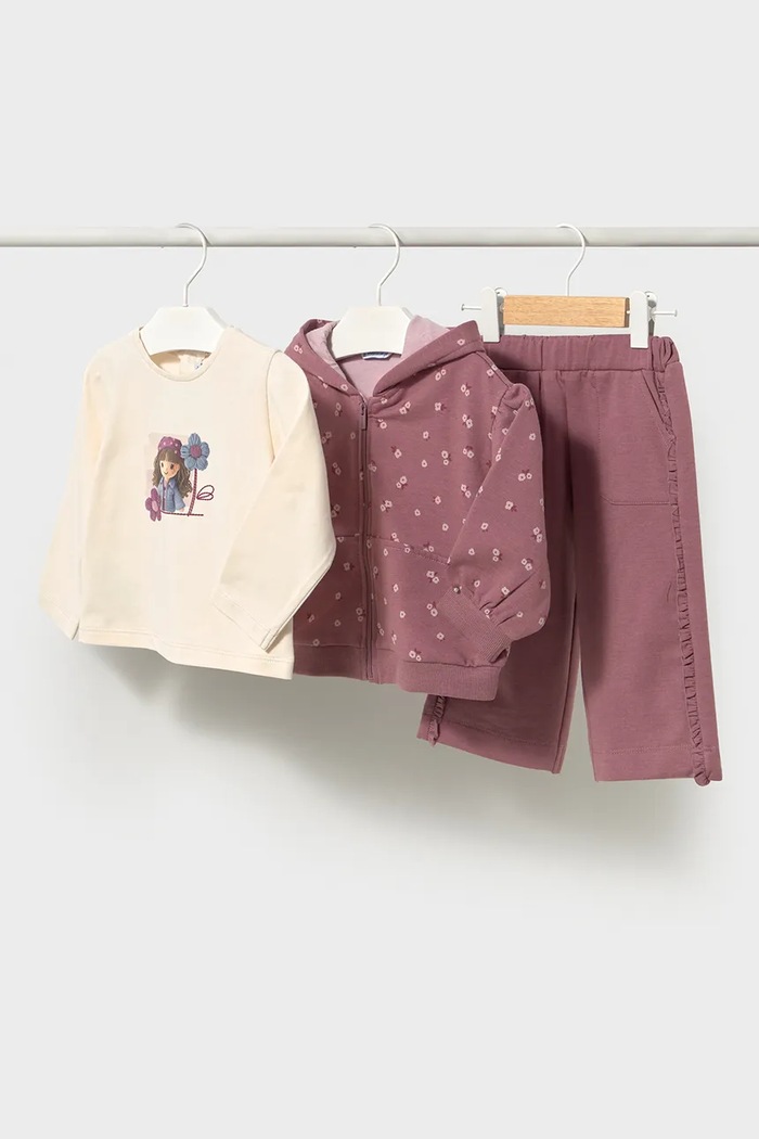 Mayoral komplet trenirka za djecu s pamukom 2839.4D.Baby.9BY2 ljubičasta AW26