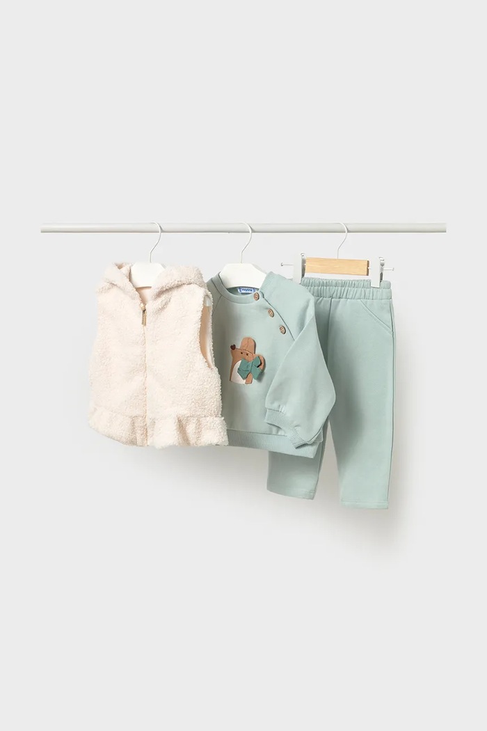 Mayoral комплект на каждый день для детей с хлопком бирюзовый 2837.4A.Baby.9BY2