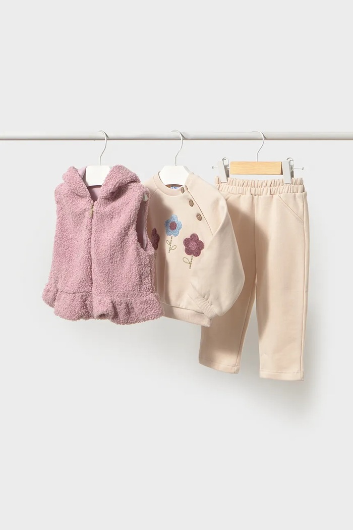 Mayoral комплект на каждый день для детей с хлопком бежевый 2837.4A.Baby.9BY2