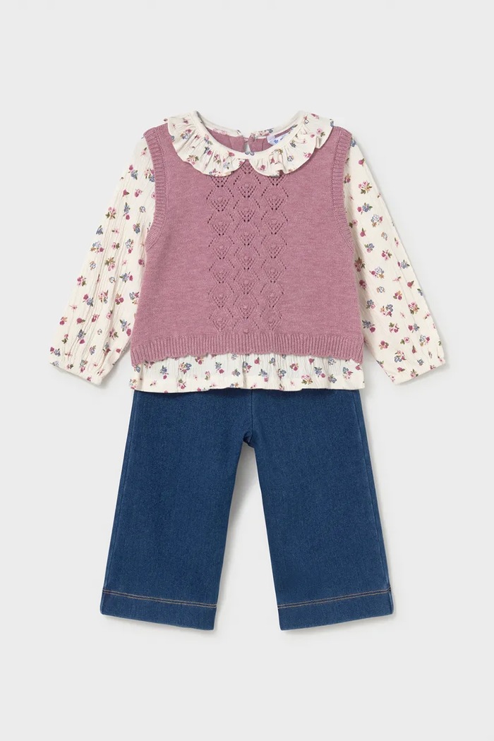 Mayoral комплект на кожен день дитячий з бавовною 2536.4D.Baby.9BY2 фіолетовий AW26
