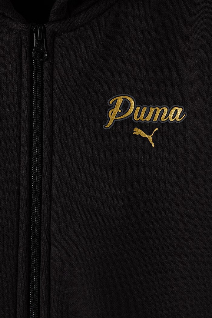 Puma dres dziecięcy z bawełną ESS SCRIPT Sweat Suit czarny 695209.9BY2