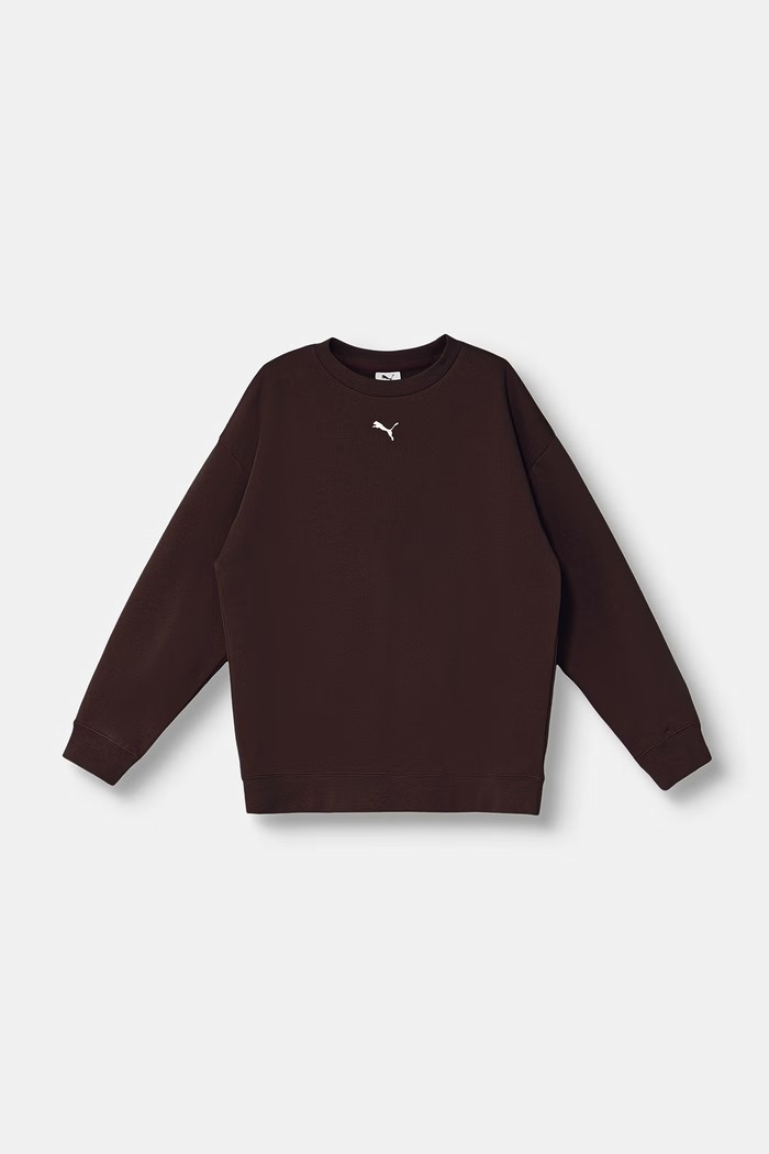 Puma komplet dresowy dziecięcy z bawełną Loungewear Sweat Suit 689727.G brązowy AW26