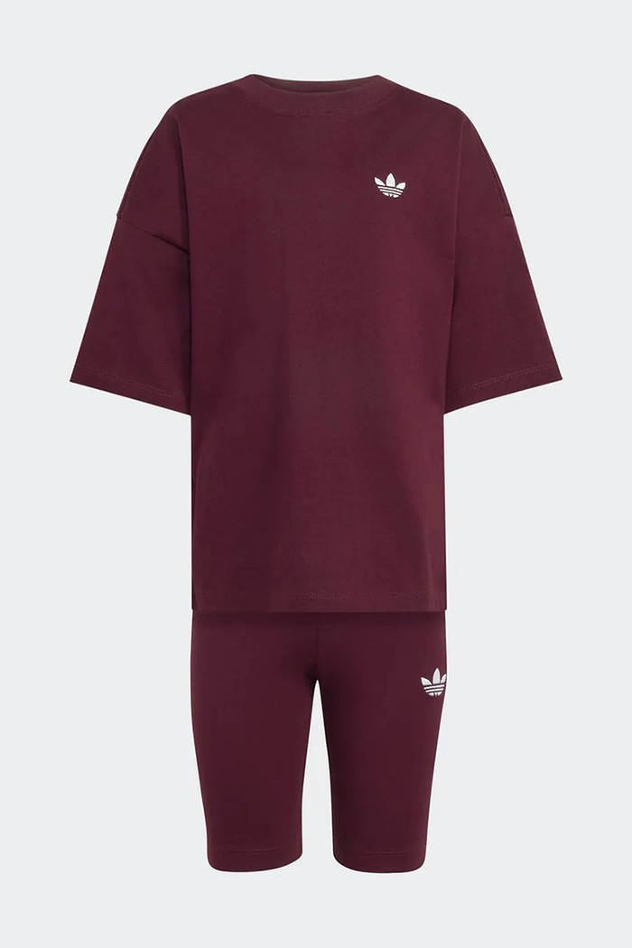 adidas Originals Komplet dziecięcy z bawełną TREFOIL ESSENTIALS KS1278 bordowy AW26