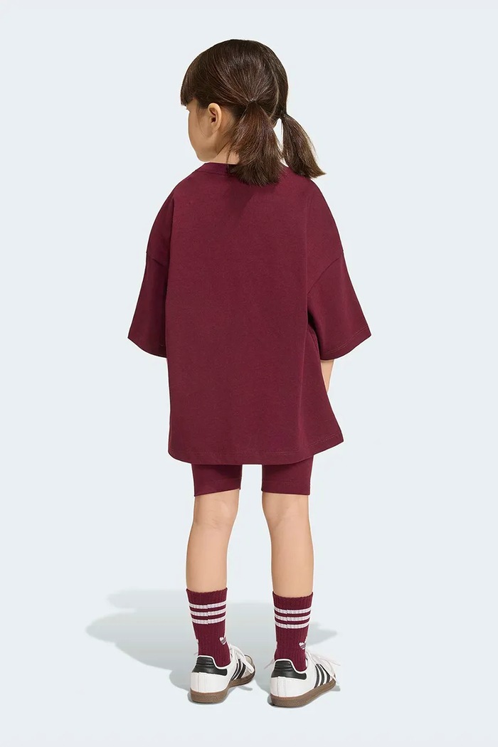 Komplet dziecięcy z bawełną TREFOIL ESSENTIALS adidas Originals bordowy KS1278