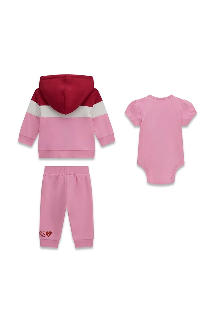 Guess komplet codzienny dziecięcy bawełniany S6YG04.K3930.9BY2 różowy AW26