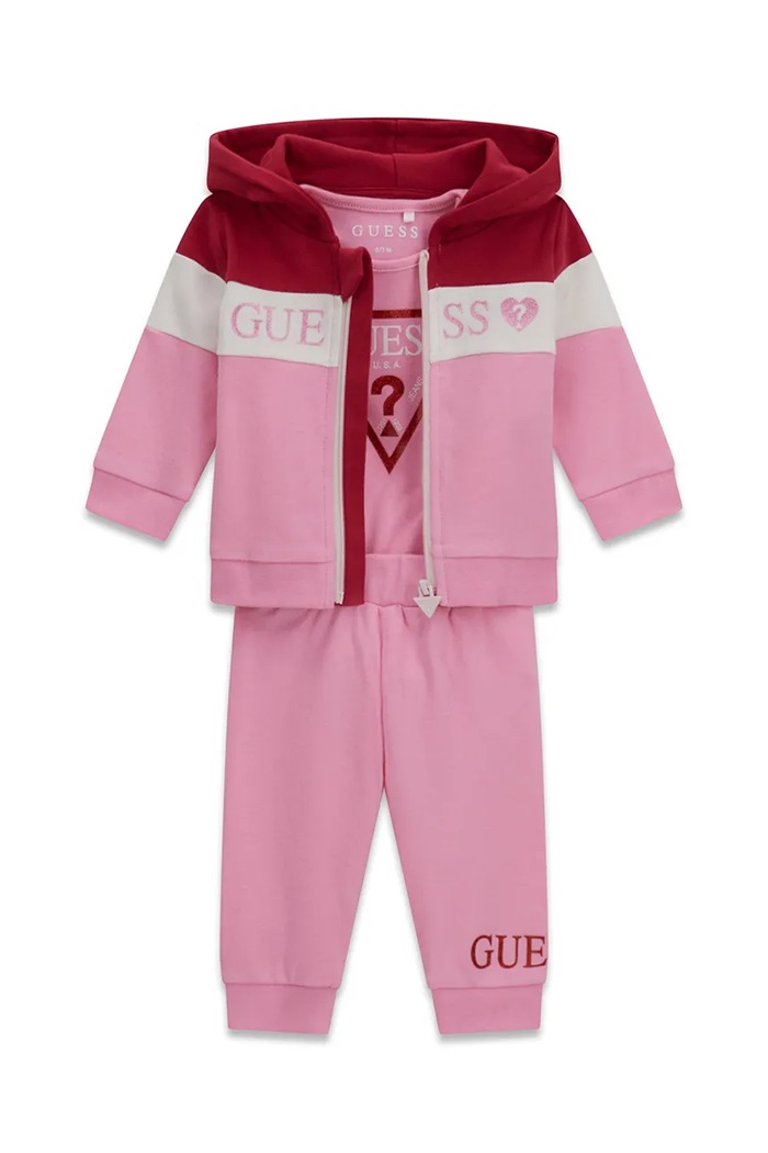 Dziewczynka Guess komplet codzienny dziecięcy bawełniany S6YG04.K3930.9BY2 różowy