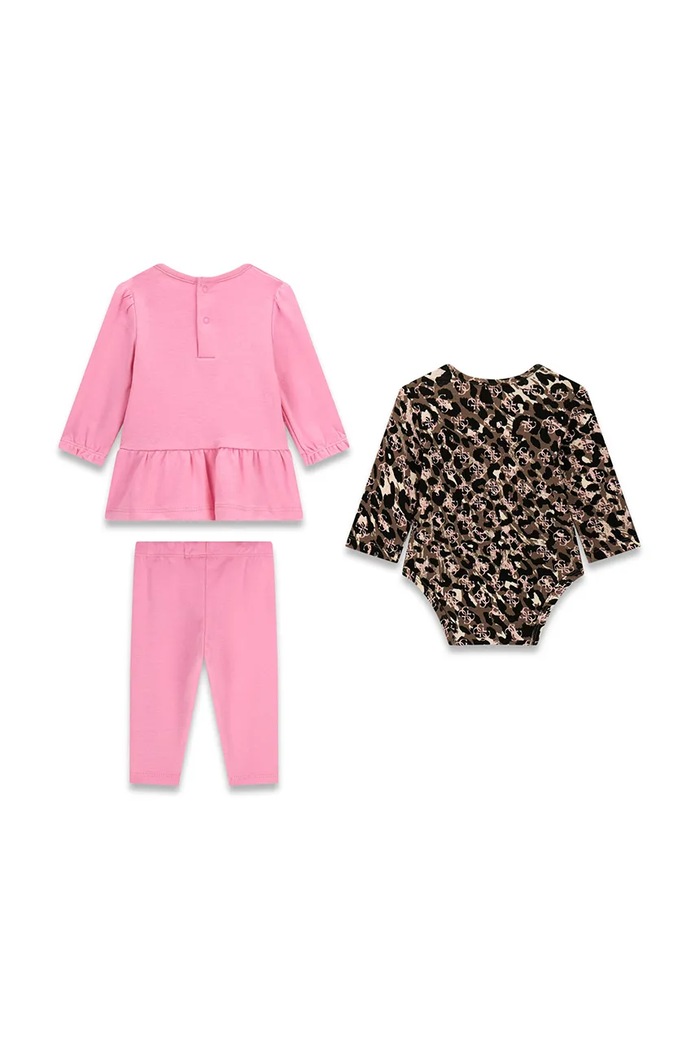 Guess komplet codzienny dziecięcy bawełniany S6YG02.K3925.9BY2 różowy AW26