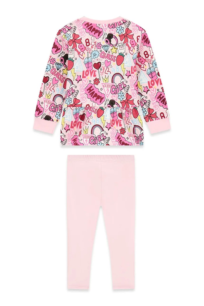 Guess komplet dziecięcy bawełniany K6YG03.K3841.9BY2 różowy AW26