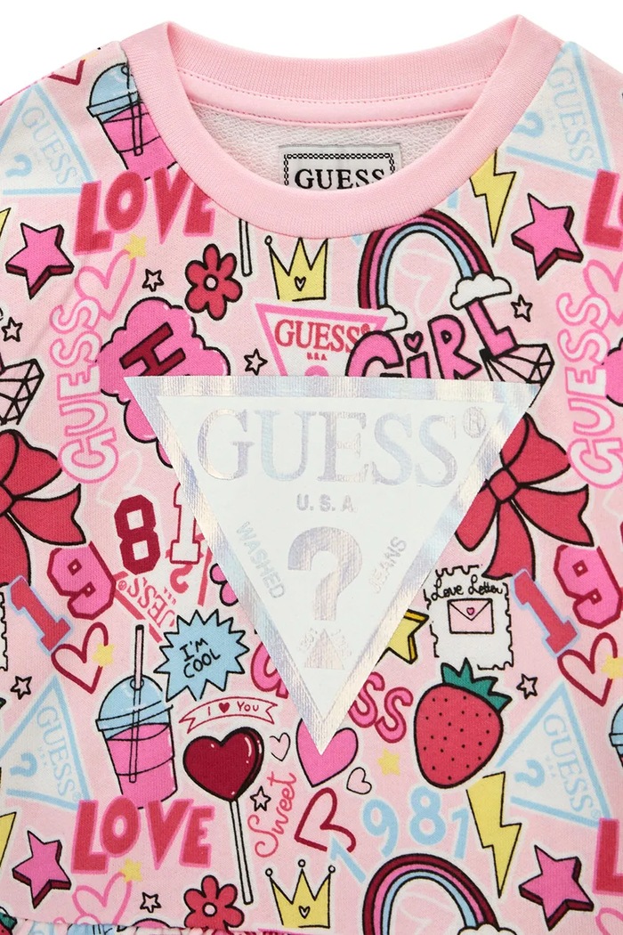 Dziewczynka Guess komplet dziecięcy bawełniany K6YG03.K3841.9BY2 różowy