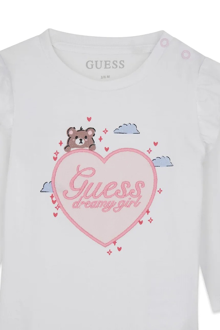 Dziewczynka Guess Komplet dziecięcy bawełniany A6YG15.K3972.9BY2 biały