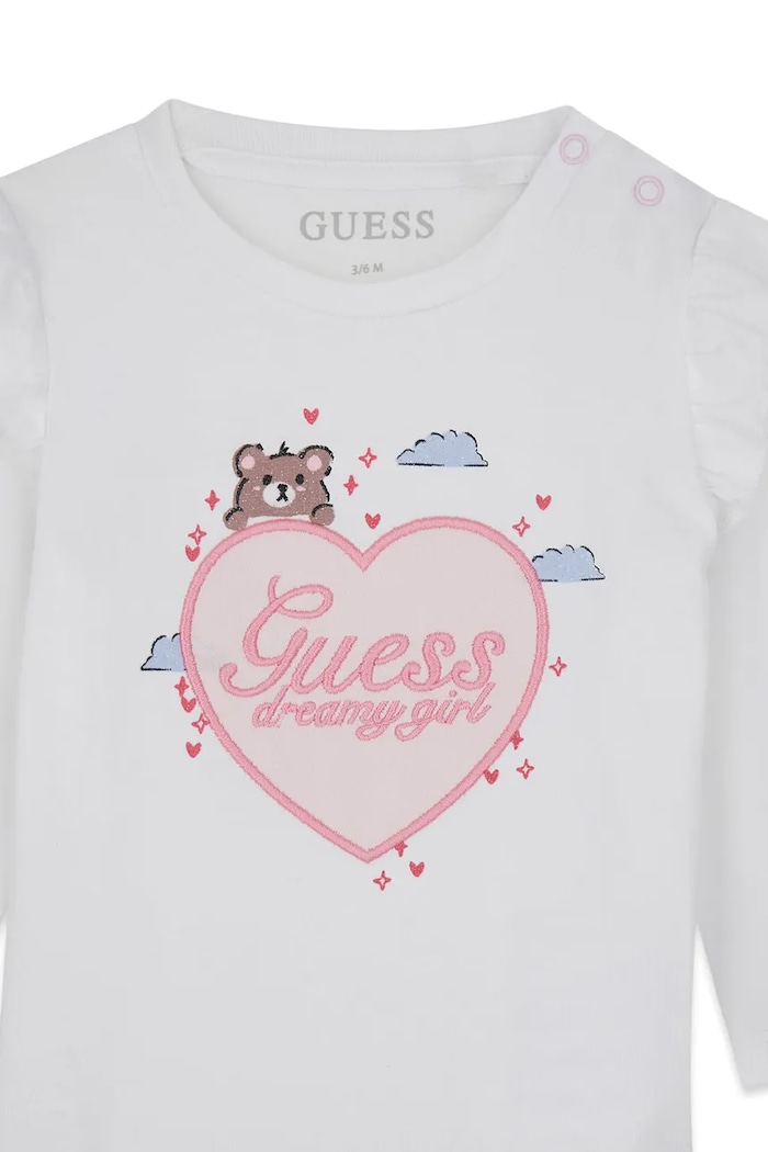Dziewczynka Guess Komplet dziecięcy bawełniany A6YG15.K3972.9BY2 biały