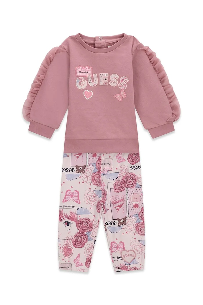 Guess Komplet dziecięcy bawełniany różowy A6YG09.K3916.9BY2