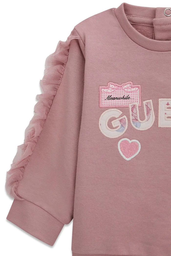 Komplet dziecięcy bawełniany Guess różowy A6YG09.K3916.9BY2