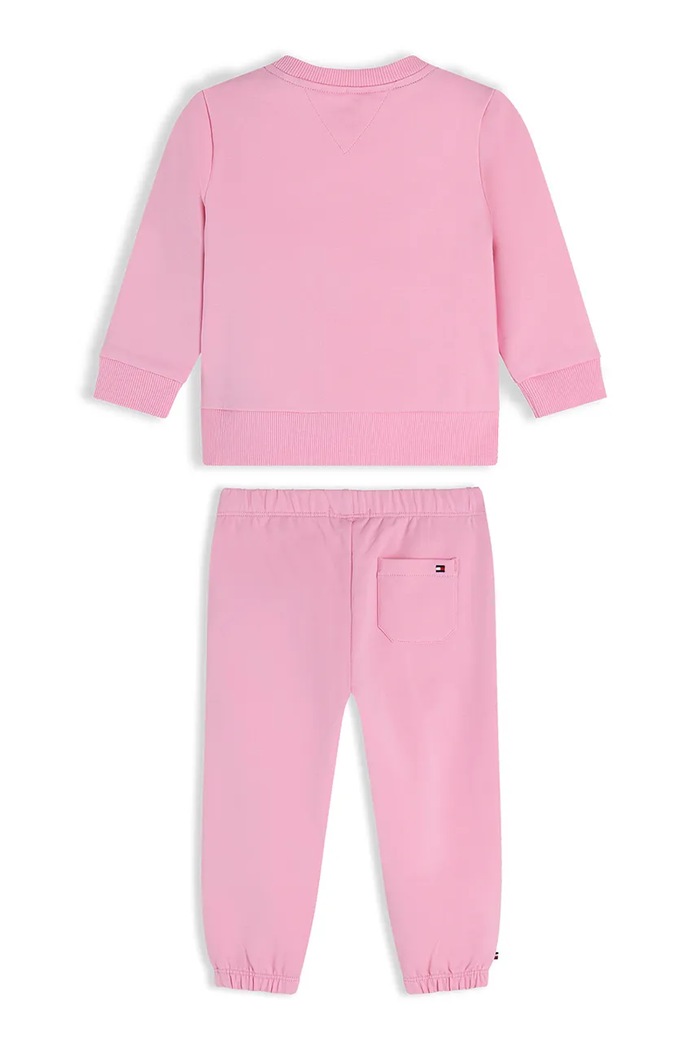 Tommy Hilfiger komplet dresowy niemowlęcy z bawełną KN0KN02248.9BY2.G różowy AW26