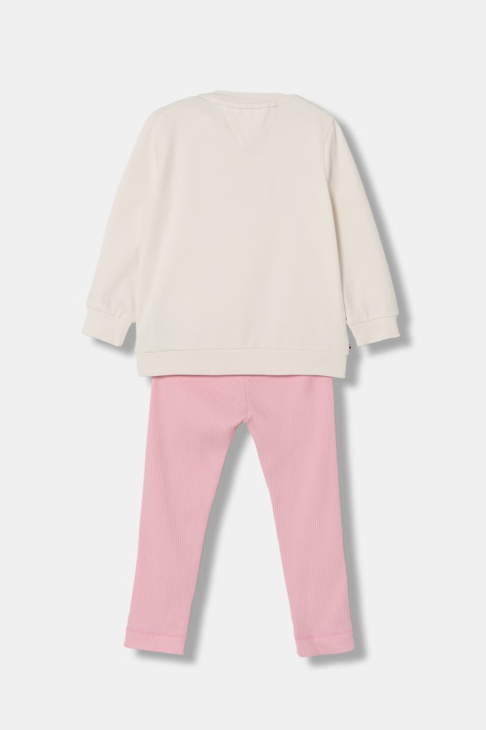Dziewczynka Tommy Hilfiger komplet niemowlęcy bawełniany z elastanem KN0KN02277.9BY2.G różowy