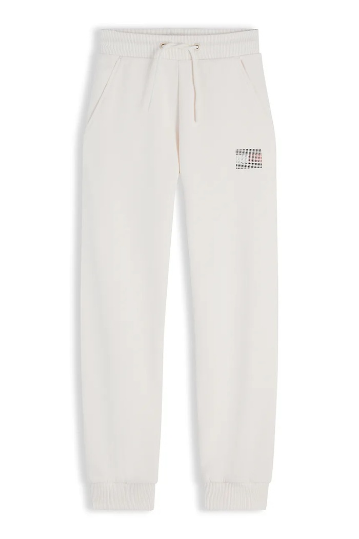 Tommy Hilfiger spodnie dresowe dziecięce z bawełną KG0KG09531.9BY2 beżowy AW26