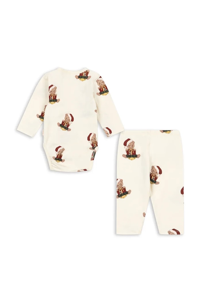Chłopiec Konges Sløjd Komplet niemowlęcy bawełniany z elastanem BASIC NEWBORN SET GOTS KS106382.9BY2 beżowy