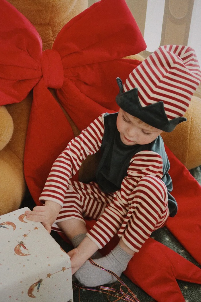 Komplet dziecięcy CHRISTMAS ELF COSTUME GRS Konges Sløjd czerwony KS108136.9BY2