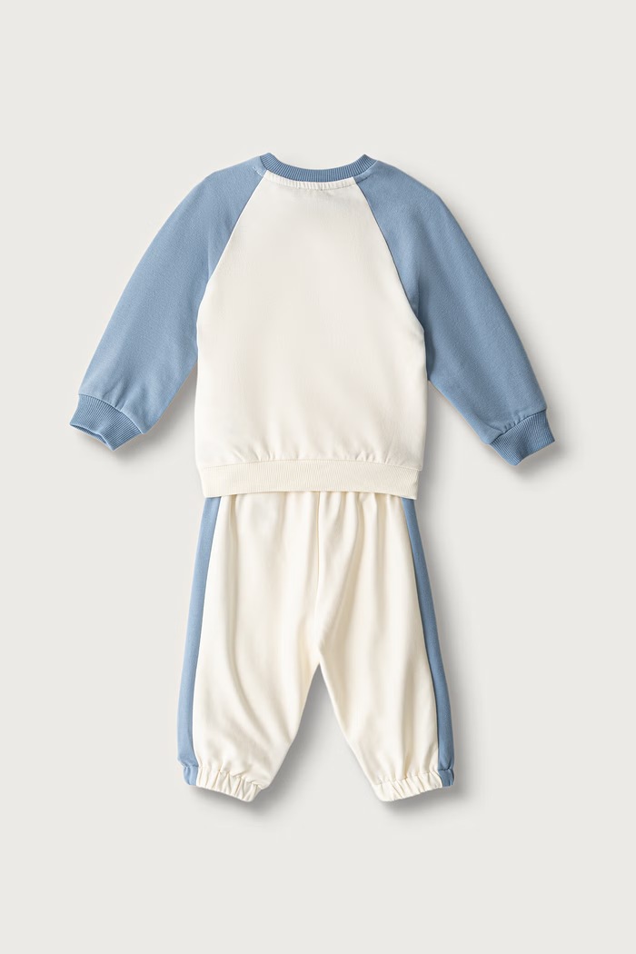United Colors of Benetton Σετ φόρμας παιδικό με βαμβάκι 3YWVAK01V.W.Seasonal μπλε AW26