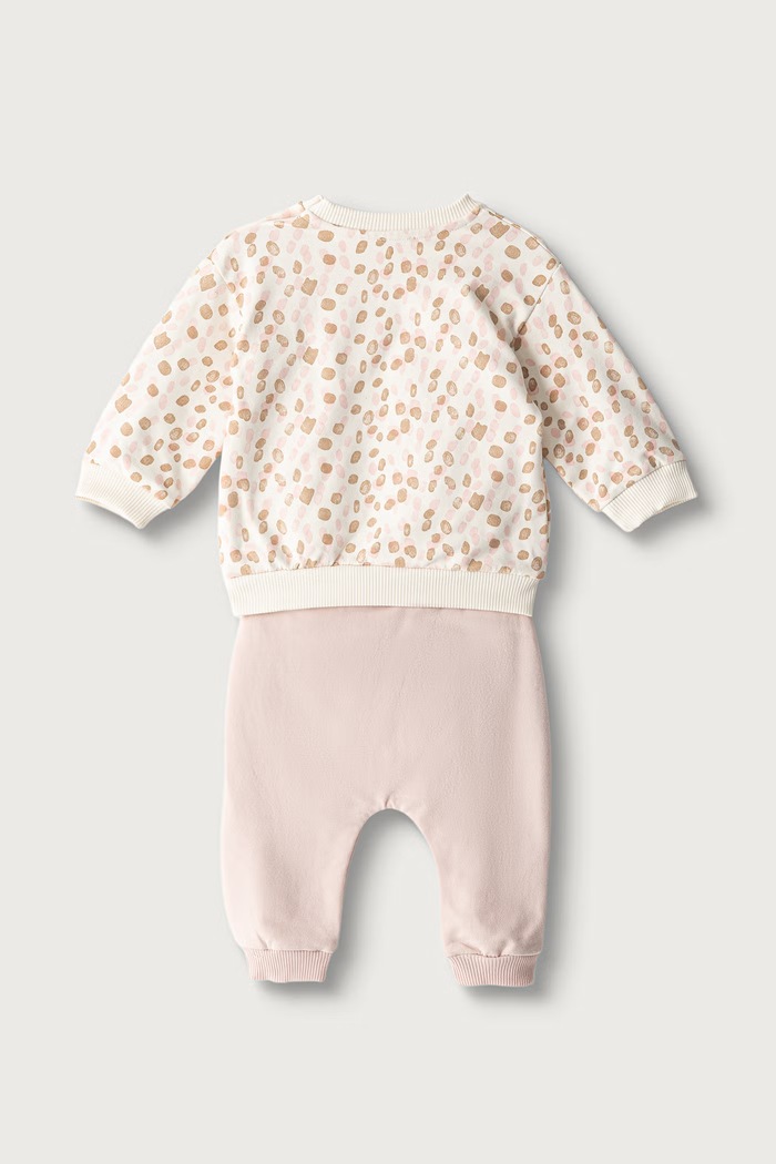 United Colors of Benetton Komplet dresowy niemowlęcy bawełniany z elastanem 3TEUAK01W.W.Seasonal różowy AW26