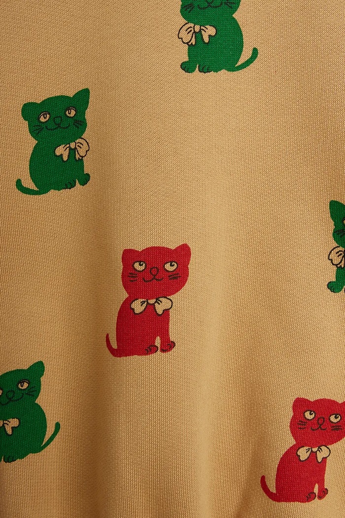 Chłopiec Mini Rodini Komplet dresowy dziecięcy bawełniany Kittens 26720150 brązowy