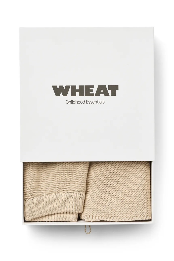 Deklice Wheat Vsakdanji komplet za dojenčke bombažen 3606.560.GOTS bež