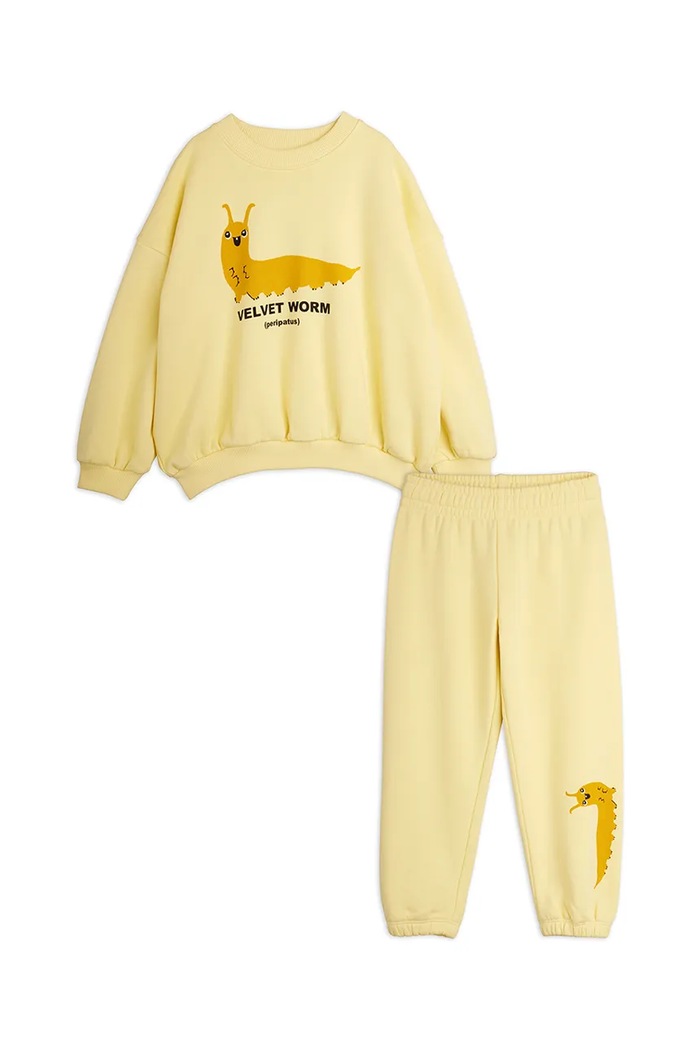 Mini Rodini komplet dresowy dziecięcy bawełniany 26720151 żółty AW26