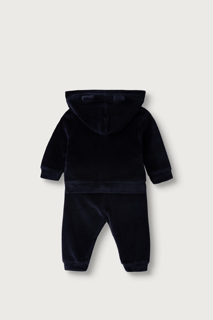 Komplet dresowy niemowlęcy z bawełną Guess granatowy H6BG10.K6029.9BY2
