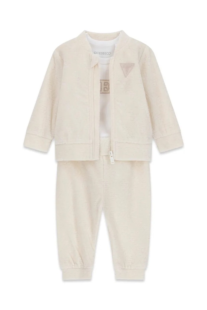 Chłopiec Guess Komplet dresowy niemowlęcy z bawełną H6BG05.K6014.9BY2 beżowy
