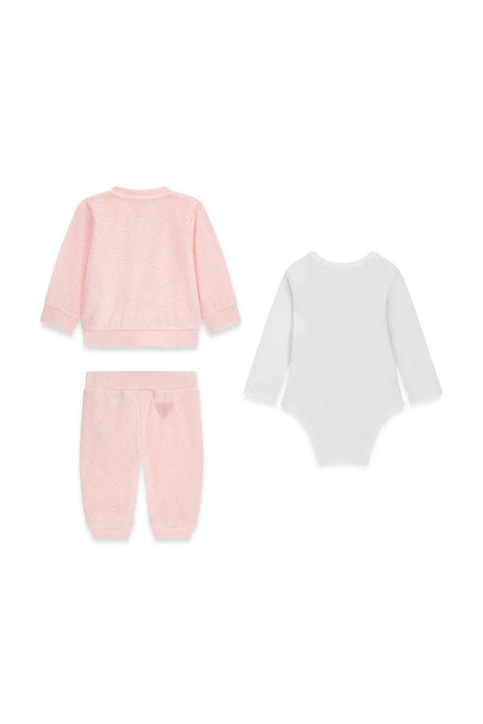 Guess Komplet dresowy niemowlęcy z bawełną H6BG05.K6014.9BY2 różowy AW26