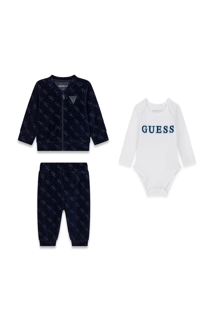Guess Komplet dresowy niemowlęcy z bawełną granatowy H6BG05.K6014.9BY2