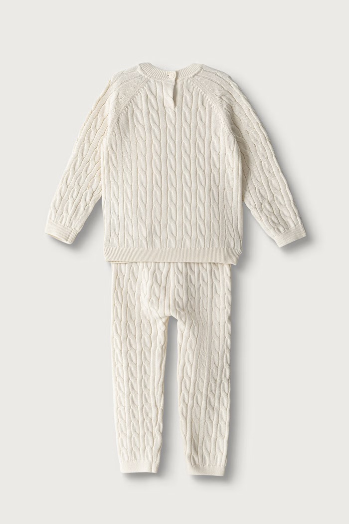 Tommy Hilfiger Komplet codzienny dziecięcy bawełniany KN0KN02080.9BY2 beżowy AW26