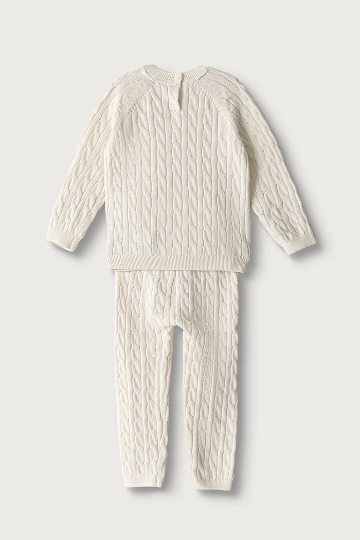 Tommy Hilfiger Komplet codzienny dziecięcy bawełniany KN0KN02080.9BY2 beżowy AW26