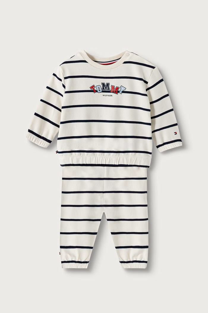 Tommy Hilfiger teplákový set dětský bavlněný s elastanem béžová KN0KN02320.9BY2