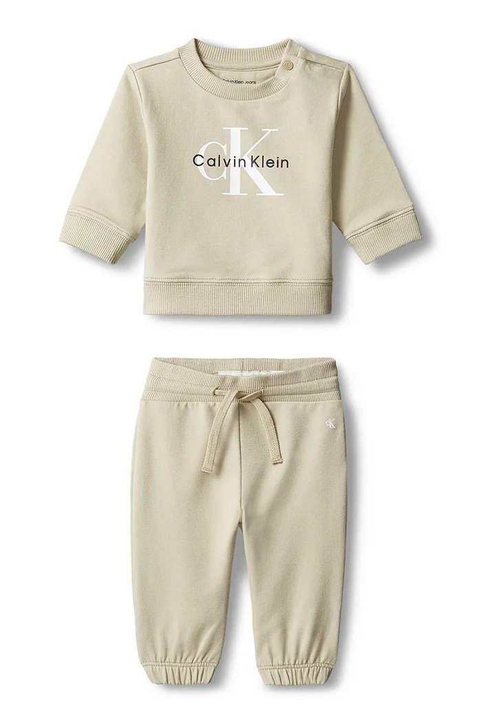 Calvin Klein Jeans Dres dziecięcy z bawełną beżowy LVCKFJI13N.9BY2