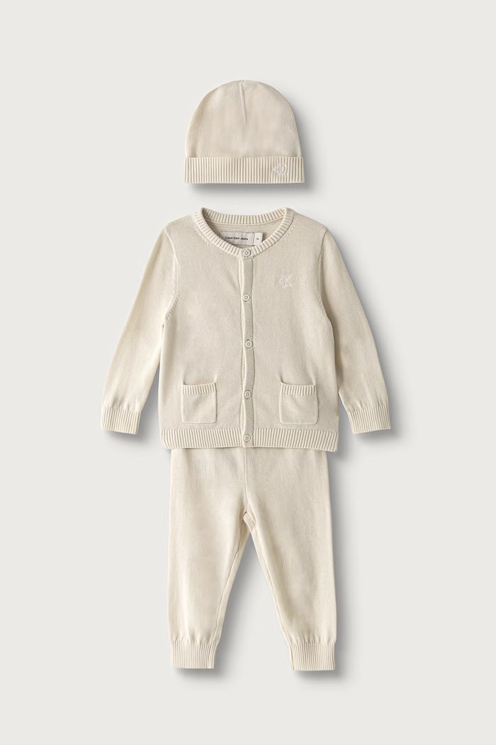 Calvin Klein Jeans set kojenecký bavlněný béžová LVCKFJN05N.9BY2