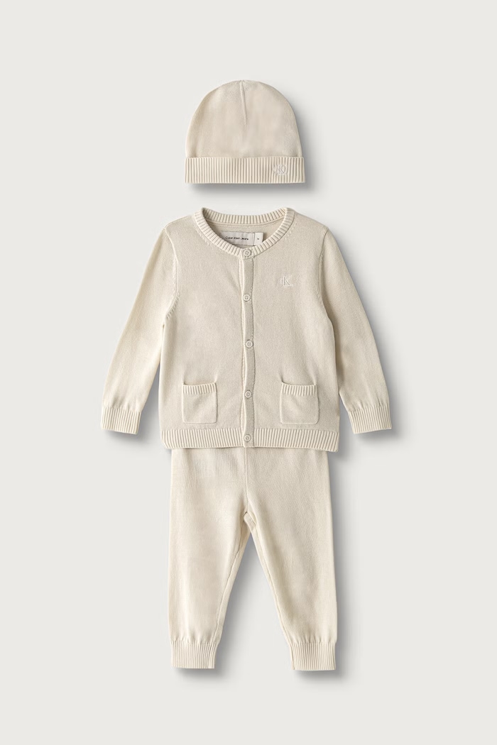 Calvin Klein Jeans komplet za bebe od pamuka bež LVCKFJN05N.9BY2