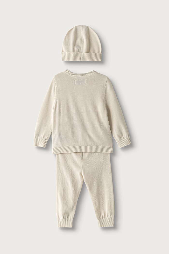 Calvin Klein Jeans komplet niemowlęcy bawełniany LVCKFJN05N.9BY2 beżowy AW26