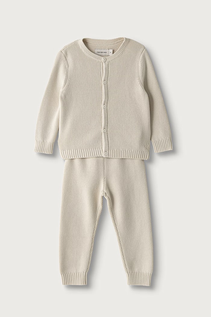 Calvin Klein Jeans komplet dziecięcy bawełniany beżowy LVCKFJI04N.9BY2