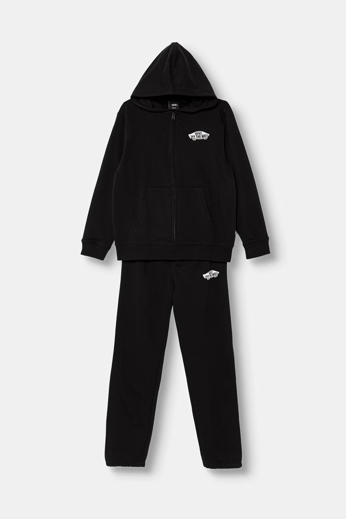 Vans komplet dresowy dziecięcy z bawełną Double Standard FZ Set czarny VN0012TEBLK1