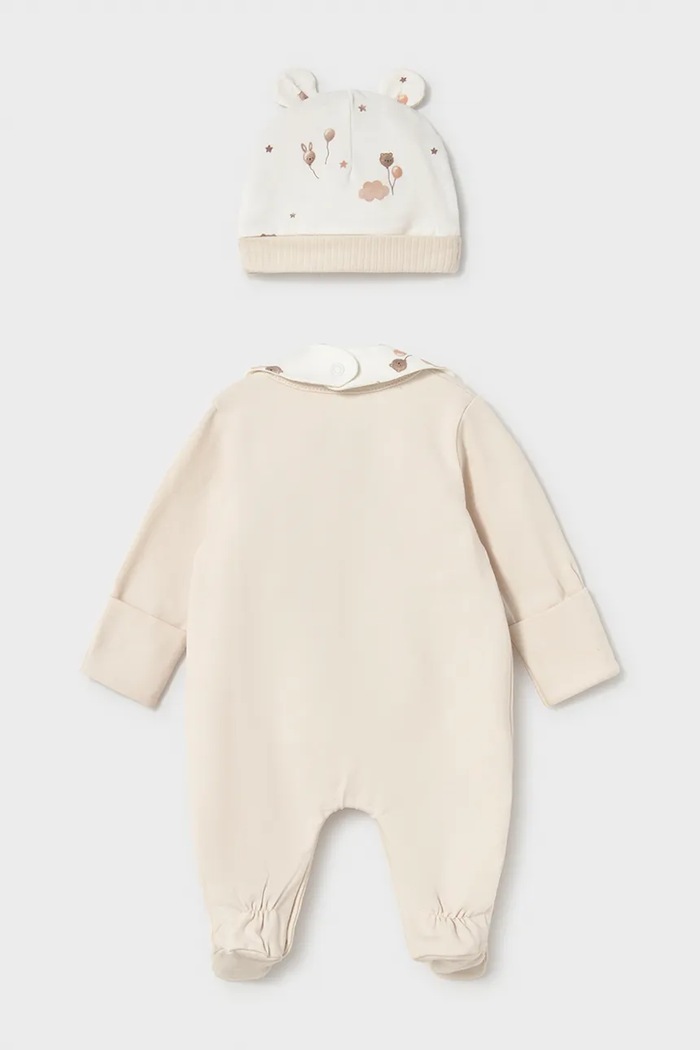 Dječaci Mayoral Newborn kombinezon za bebe od pamuka s elastanom 2748.1A.Newborn.9BY2 bež