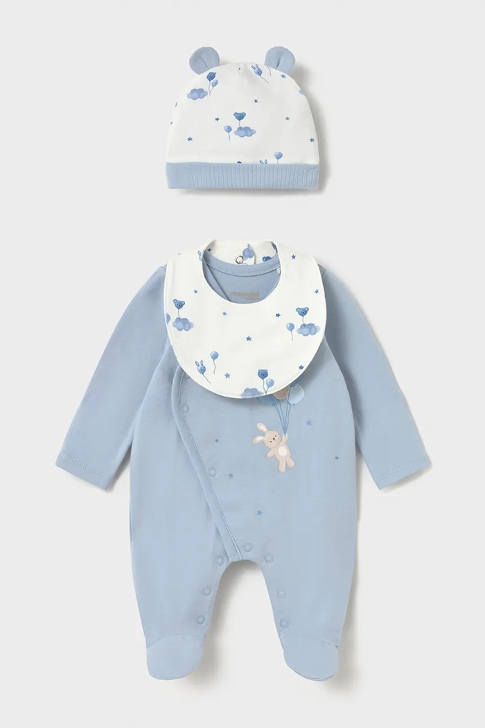 Mayoral Newborn dupačky dojčenské bavlnené s elastanom 2748.1A.Newborn.9BY2 modrá AW26