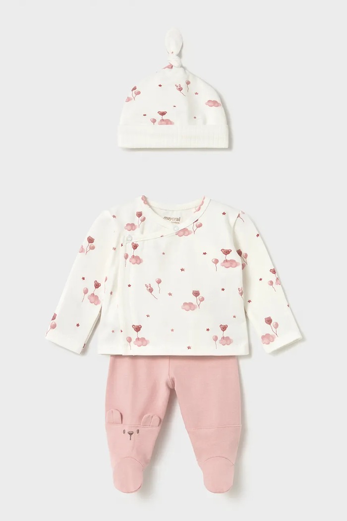 Mayoral Newborn Комплект для немовлят бавовняний з еластаном рожевий 2517.1A.Newborn.9BY2