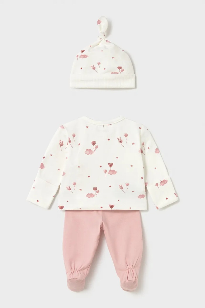 Mayoral Newborn Комплект для немовлят бавовняний з еластаном 2517.1A.Newborn.9BY2 рожевий AW26